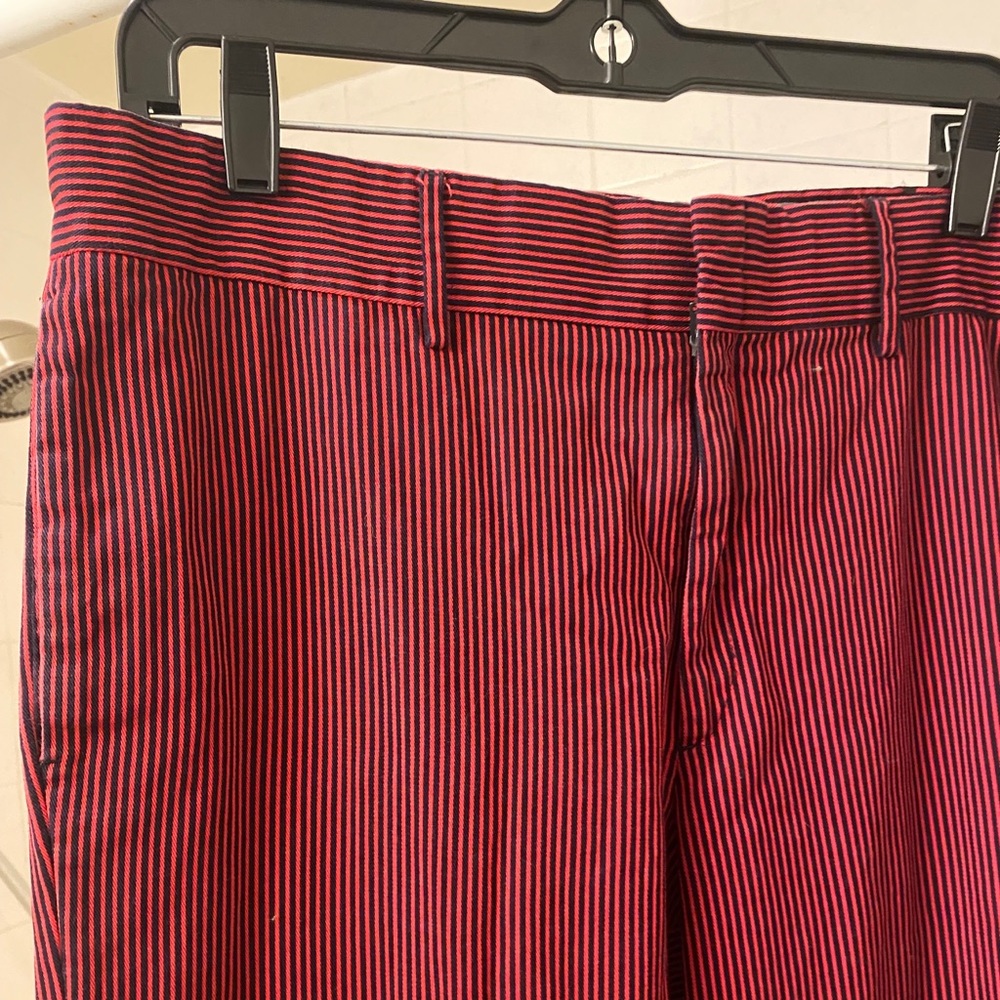 Men’s Miu Miu red and black striped pants